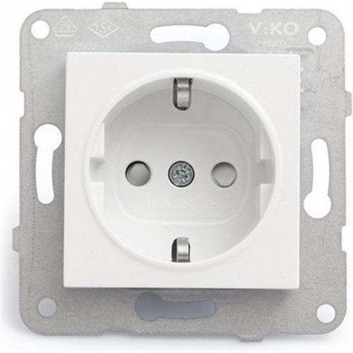 VİKO KARRE BEYAZ TOPRAKLI PRİZ (1 KUTU=12 ADET)